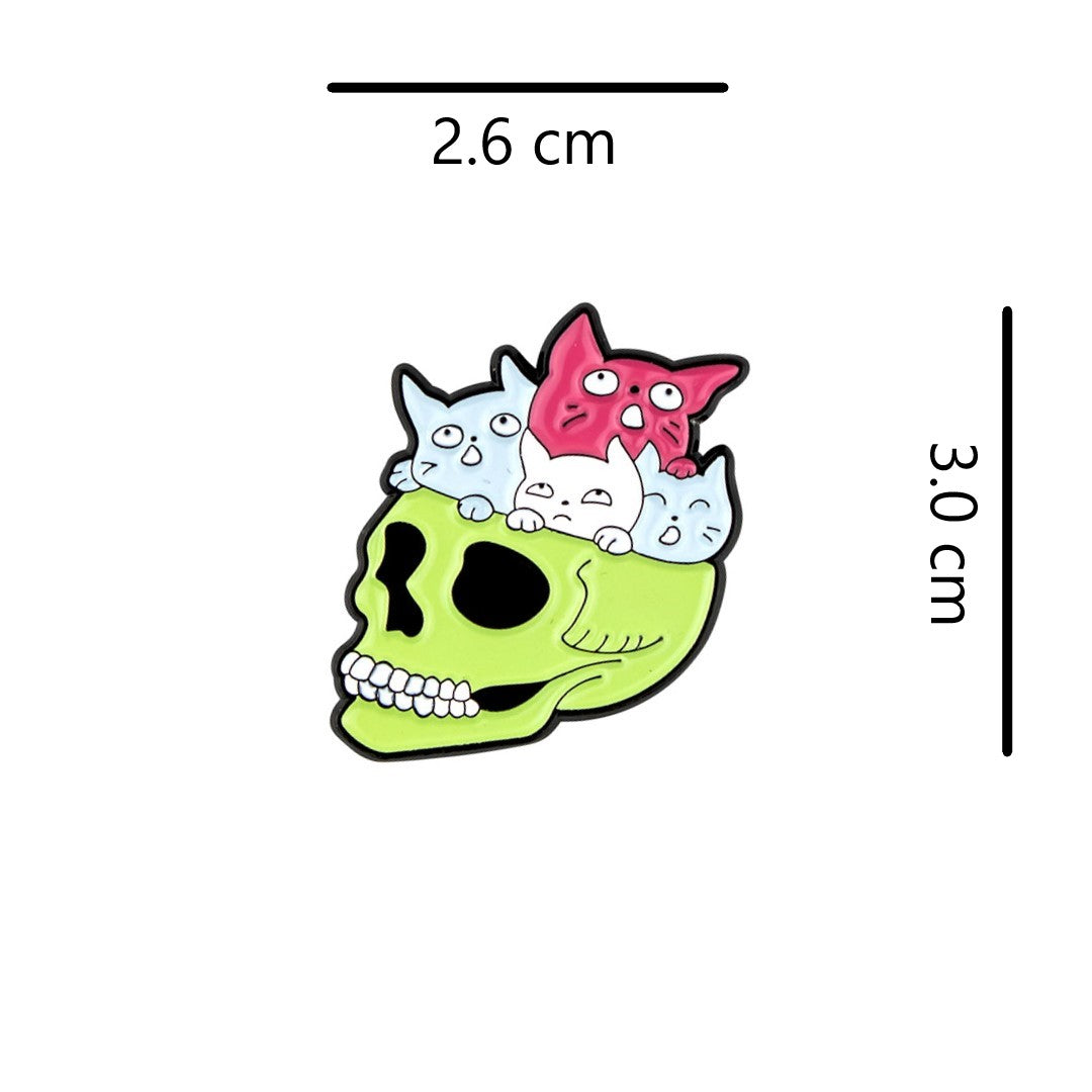 Pin Calavera Gatos BY DELUXE Chile
