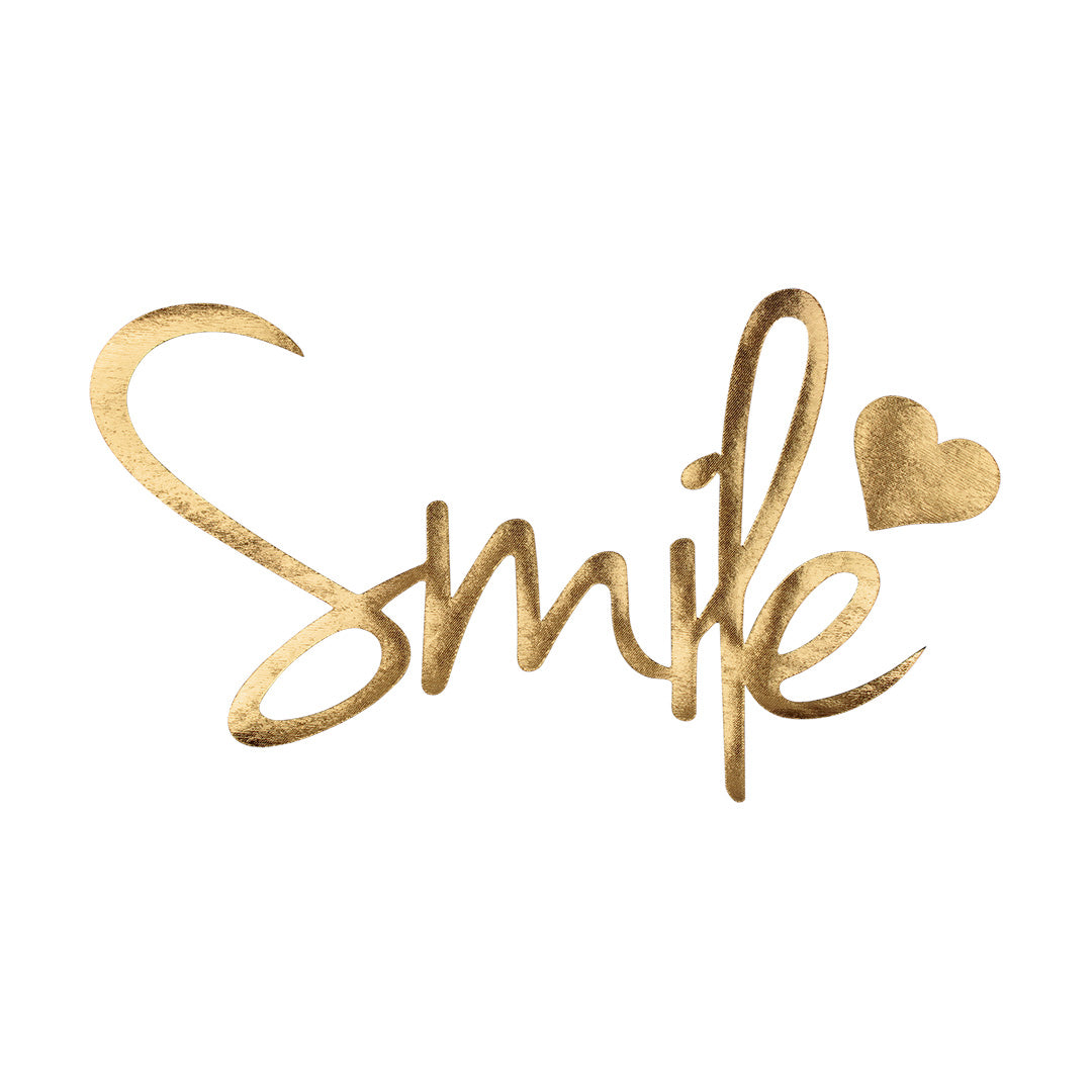 Parche Smile Dorado Brillante BY DELUXE Chile