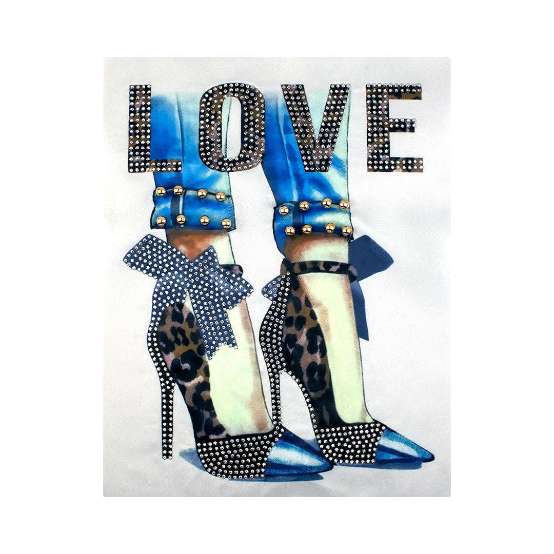 Aplique Tacones Animal Print Love Cristales BY DELUXE Chile