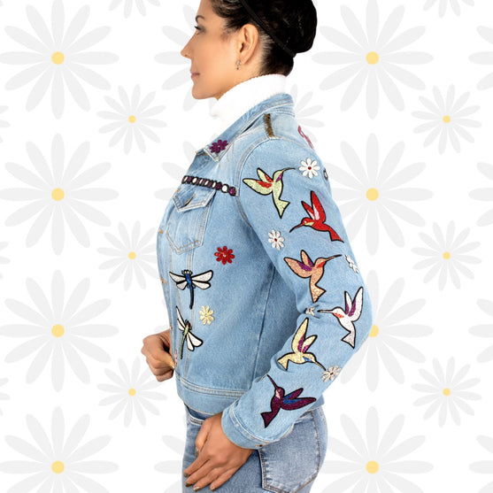 5 Unidades Parche Colibrí Púrpura Microlentejuelas BY DELUXE Chile