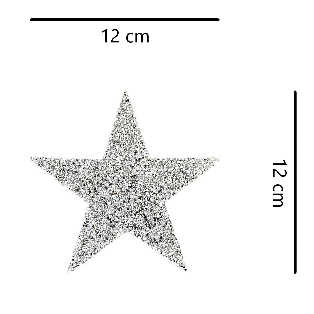 Decoración Estrella Plateada Mediana Cristales BY DELUXE Chile