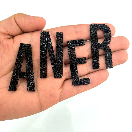 Decoración Letra o Número Negro Cristales BY DELUXE Chile