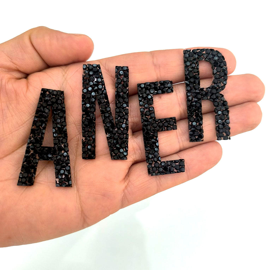 Decoración Letra o Número Negro Cristales BY DELUXE Chile