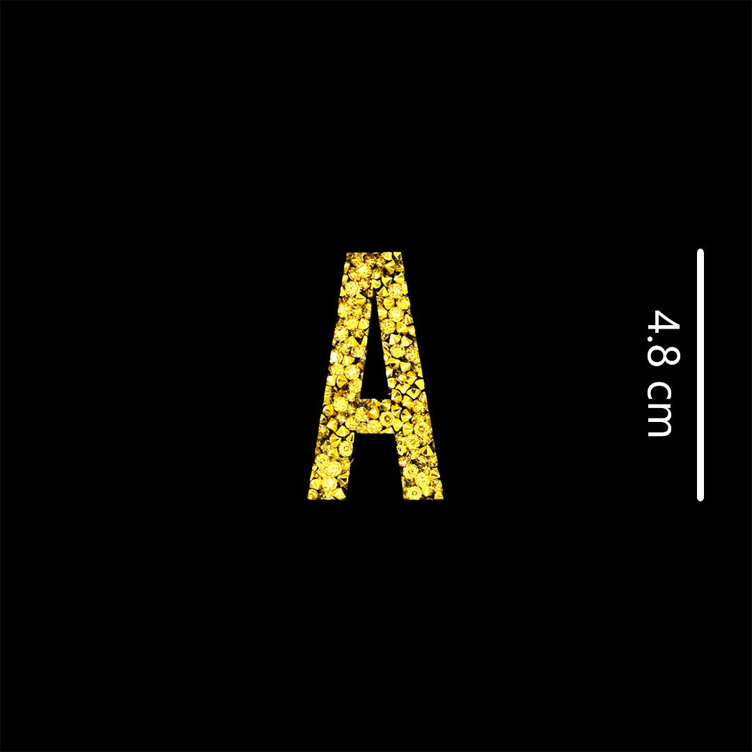 Decoración Letra o Número Dorado Cristales