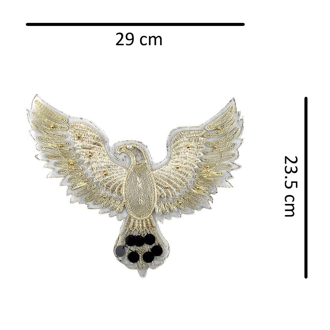 Aplique Águila Dorada Grande Lentejuelas