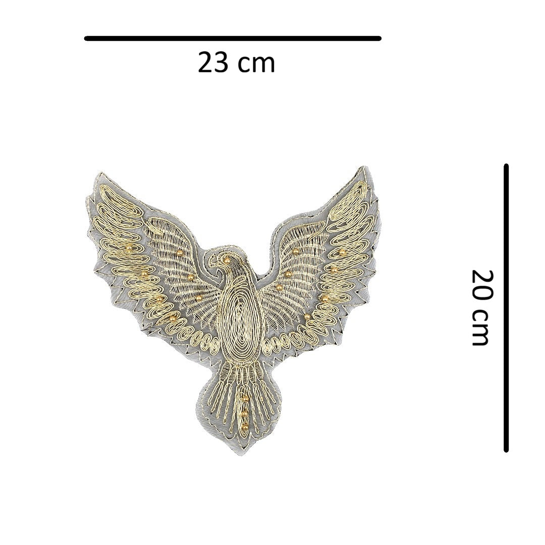 Aplique Águila Dorada Pequeña Perlas