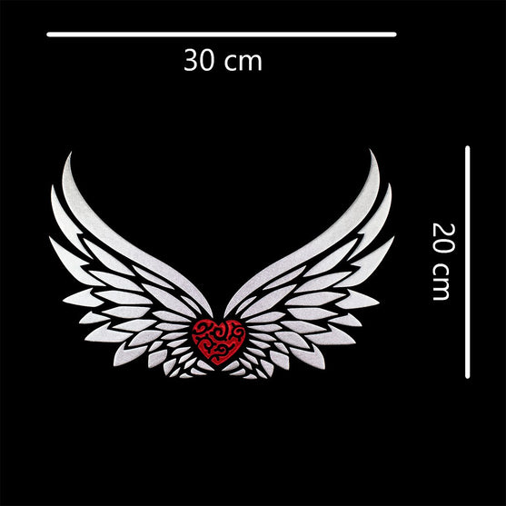 Aplique Alas Plateadas Corazón Laberinto Brillante 3D BY DELUXE Chile