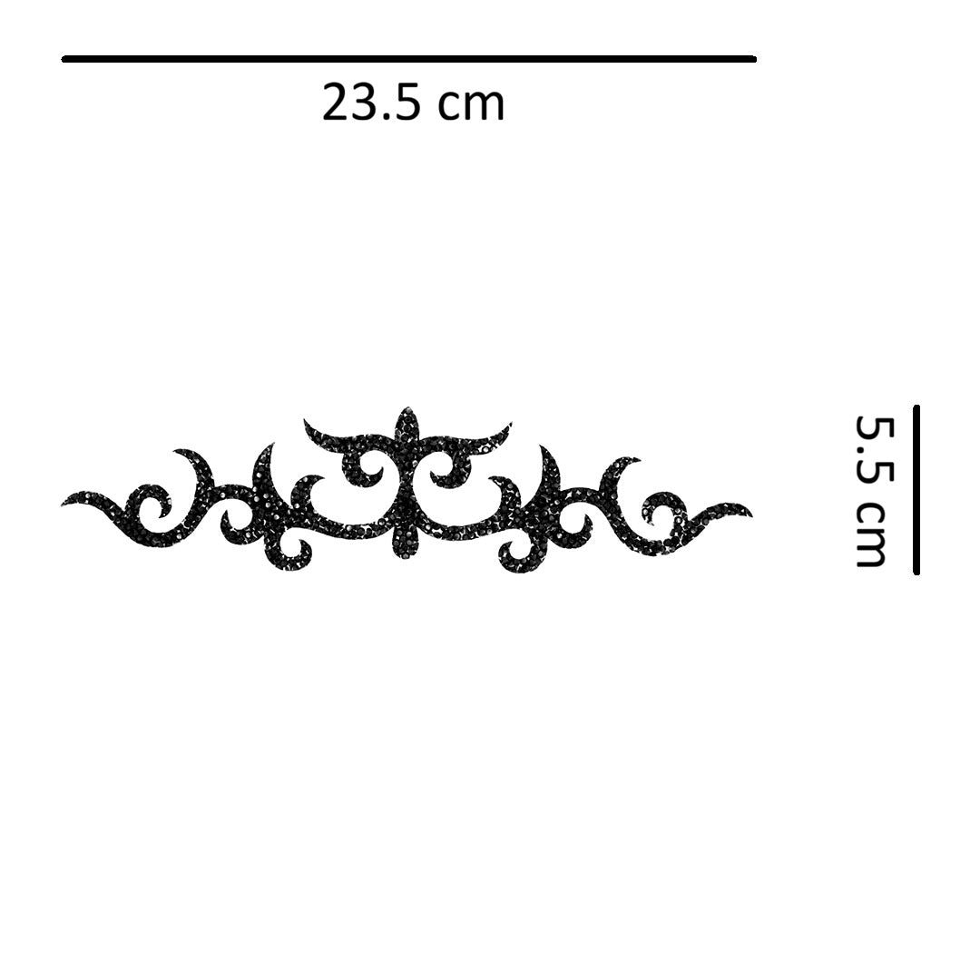 Decoración Filigrana Tribal Negro Cristales