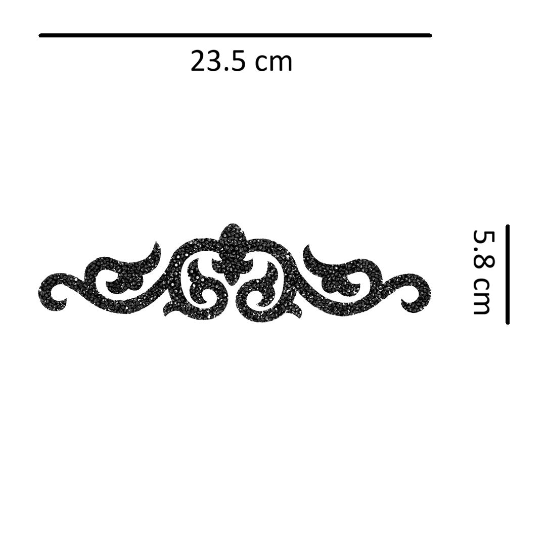 Decoración Filigrana Arabesco Negro Cristales II