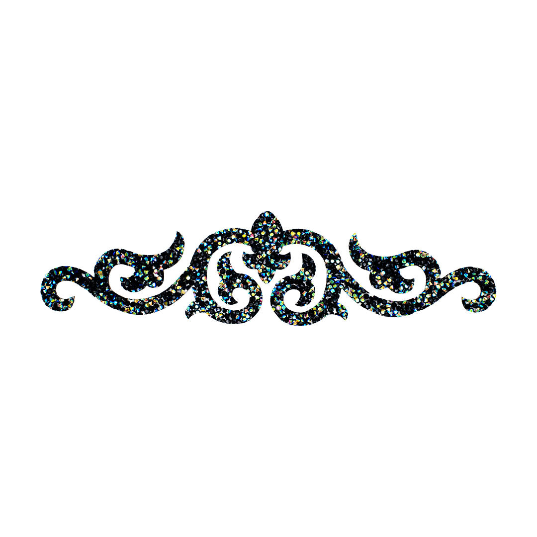 Decoración Filigrana Arabesco Negro Tornasol Cristales II