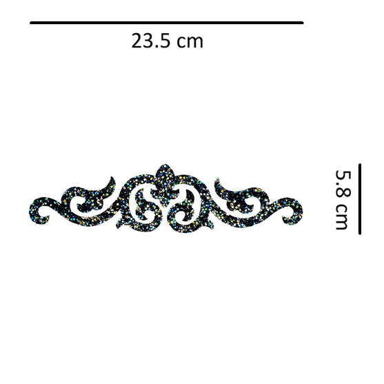 Decoración Filigrana Arabesco Negro Tornasol Cristales II