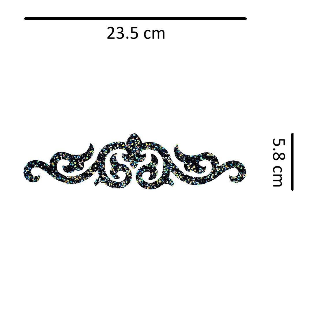Decoración Filigrana Arabesco Negro Tornasol Cristales II