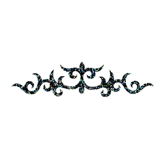 Decoración Filigrana Tribal Negro Tornasol Cristales