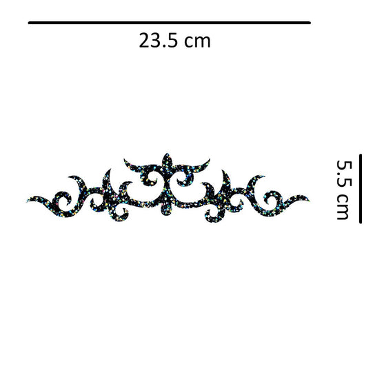 Decoración Filigrana Tribal Negro Tornasol Cristales