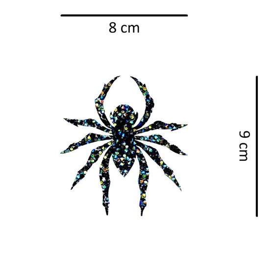 Decoración Araña Negra Tornasol Cristales