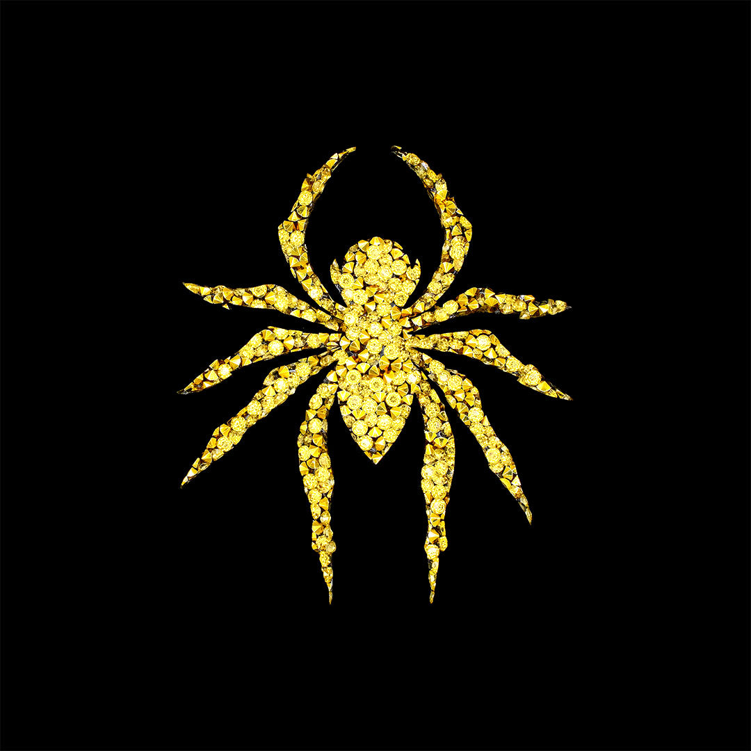 Decoración Araña Dorada Cristales