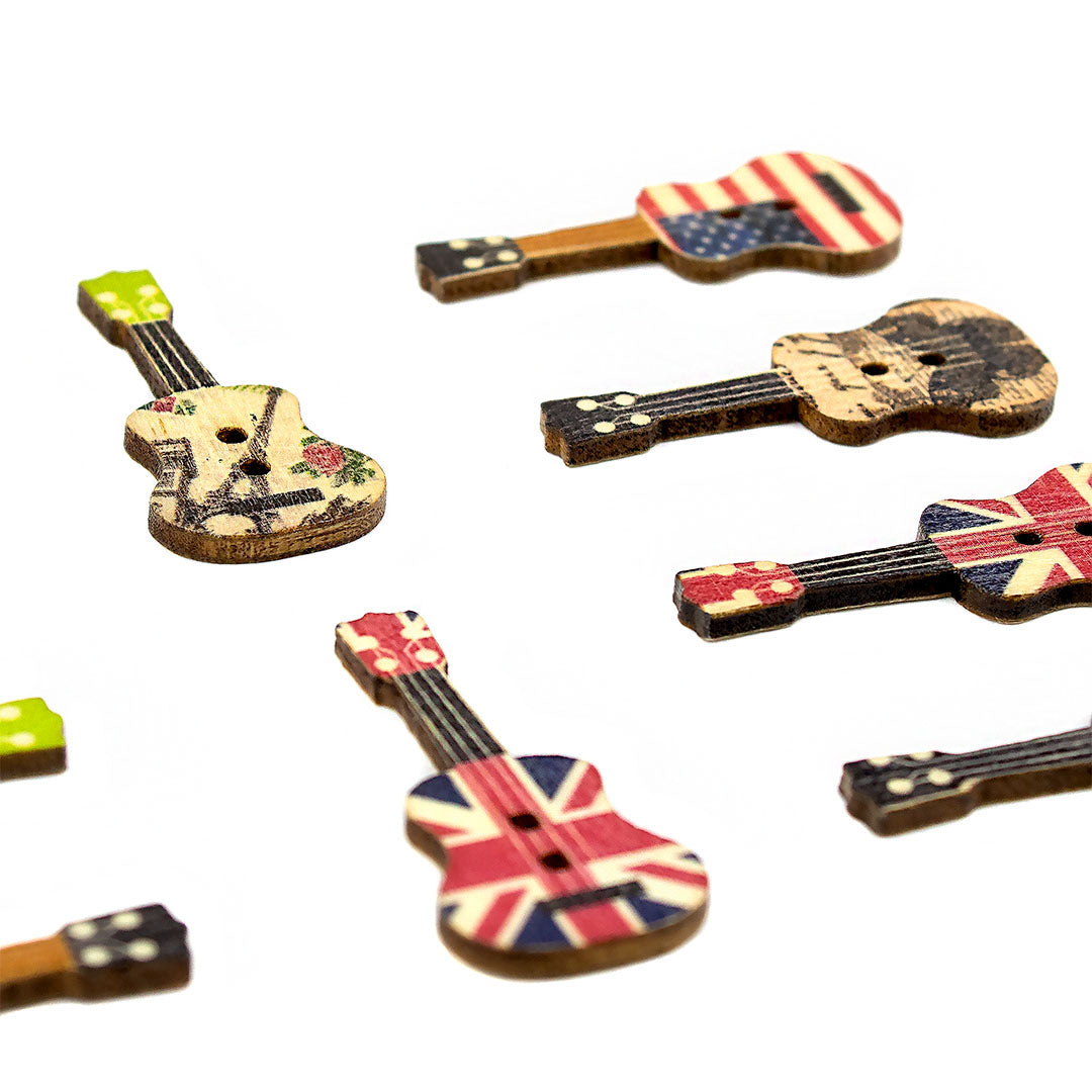 10 Unidades Botones Guitarra Madera BY DELUXE Chile