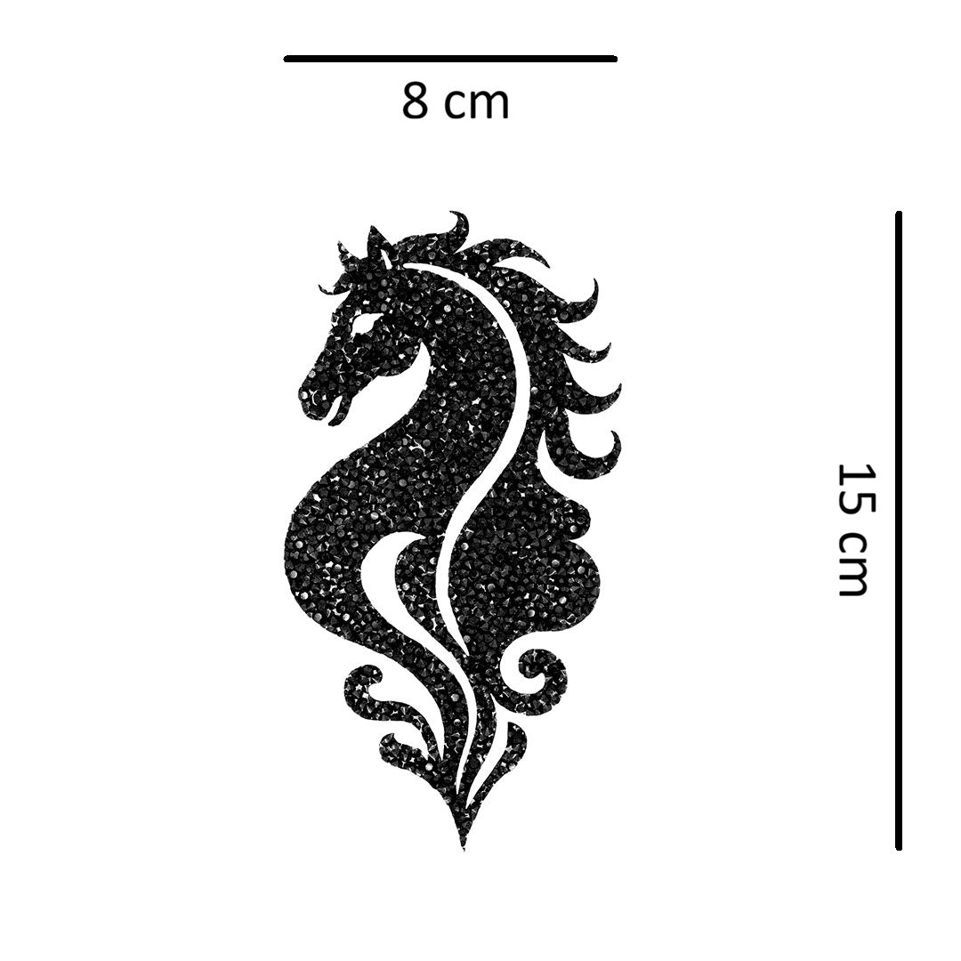 Decoración Caballo Negro Mediano Cristales
