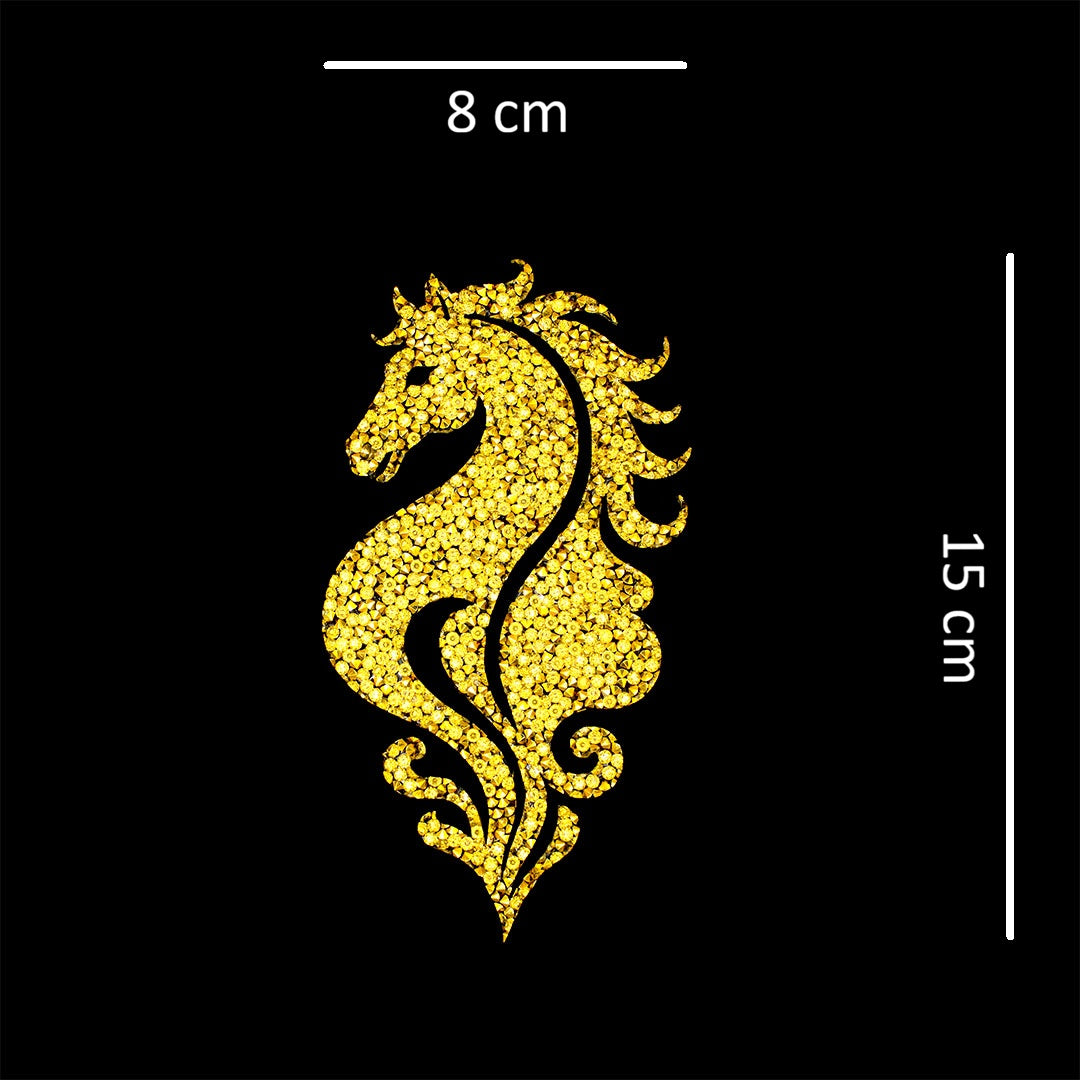Decoración Caballo Dorado Mediano Cristales