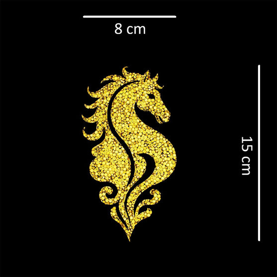 Decoración Caballo Dorado Mediano Cristales