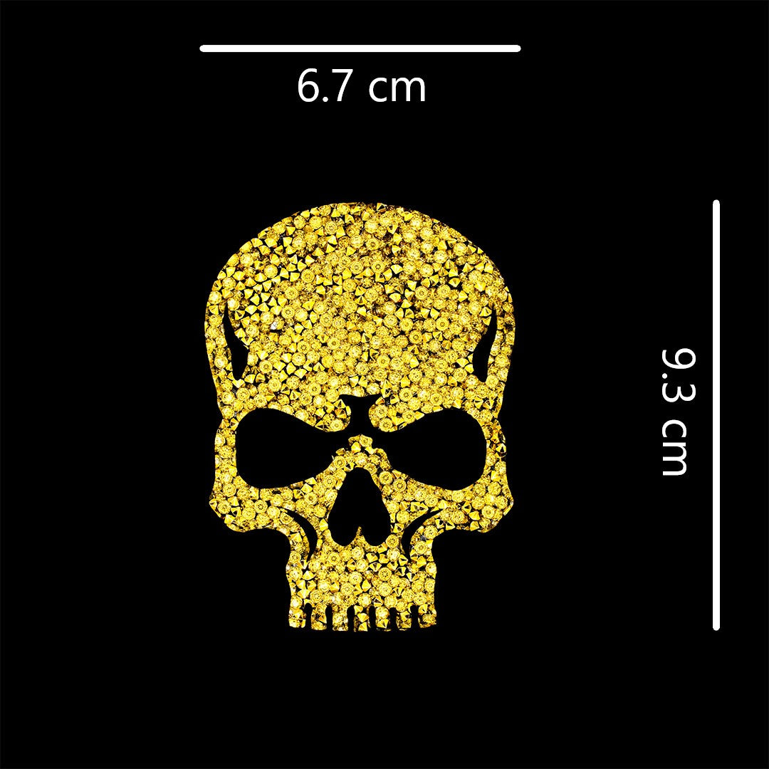 Decoración Calavera Dorada Pequeña Cristales