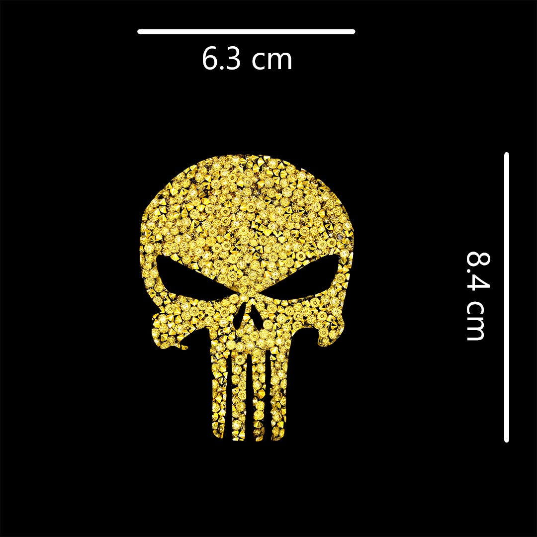 Decoración Calavera Dorada Comic Pequeña Cristales