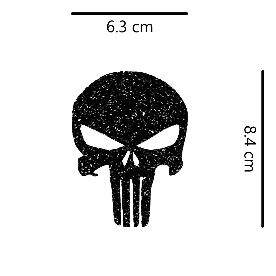 Decoración Calavera Negra Comic Pequeña Cristales