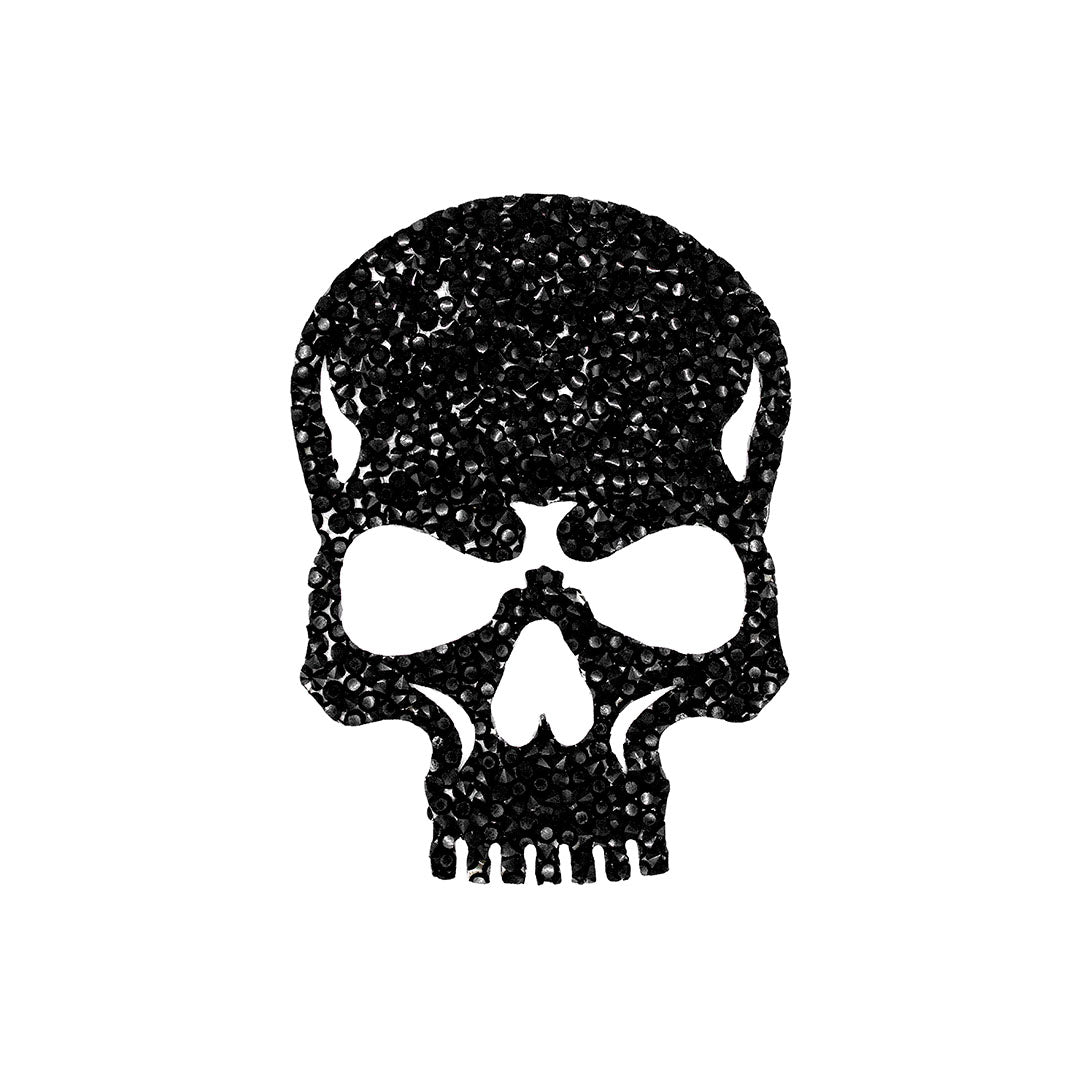 Decoración Calavera Negra Pequeña Cristales