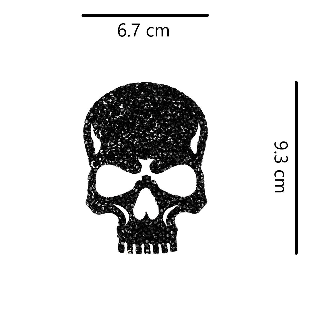Decoración Calavera Negra Pequeña Cristales