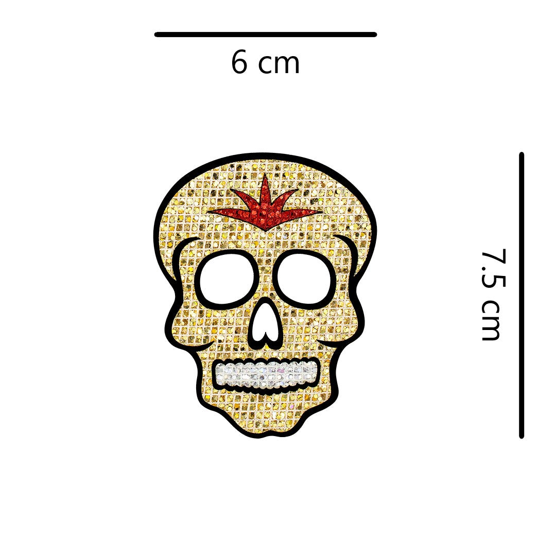 5 Unidades Parche Catrina Pequeña Dorada Microlentejuelas BY DELUXE Chile