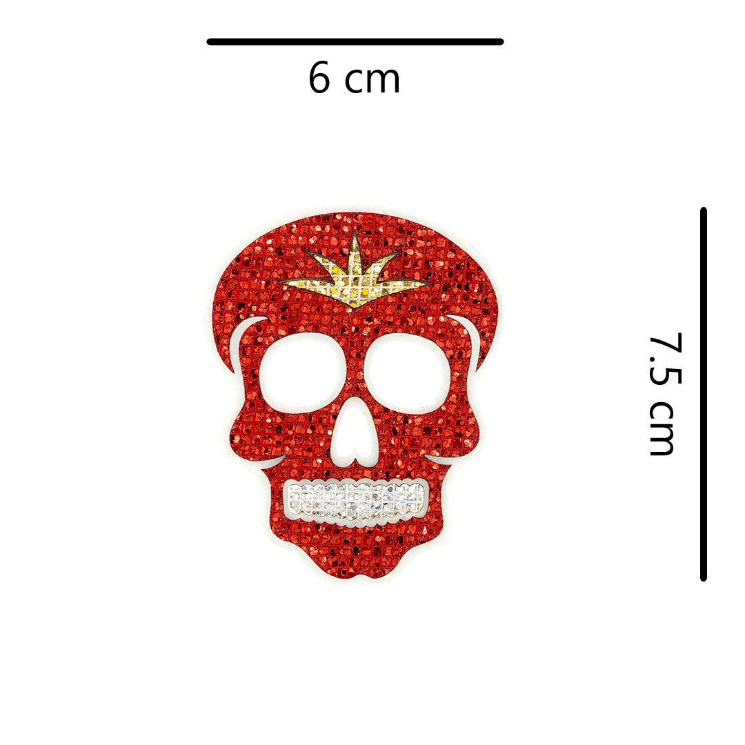 5 Unidades Parche Catrina Pequeña Roja Microlentejuelas BY DELUXE Chile