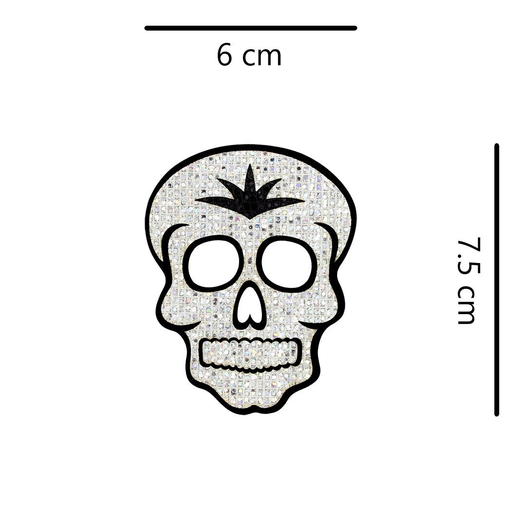 5 Unidades Parche Catrina Pequeña Plateada Microlentejuelas BY DELUXE Chile