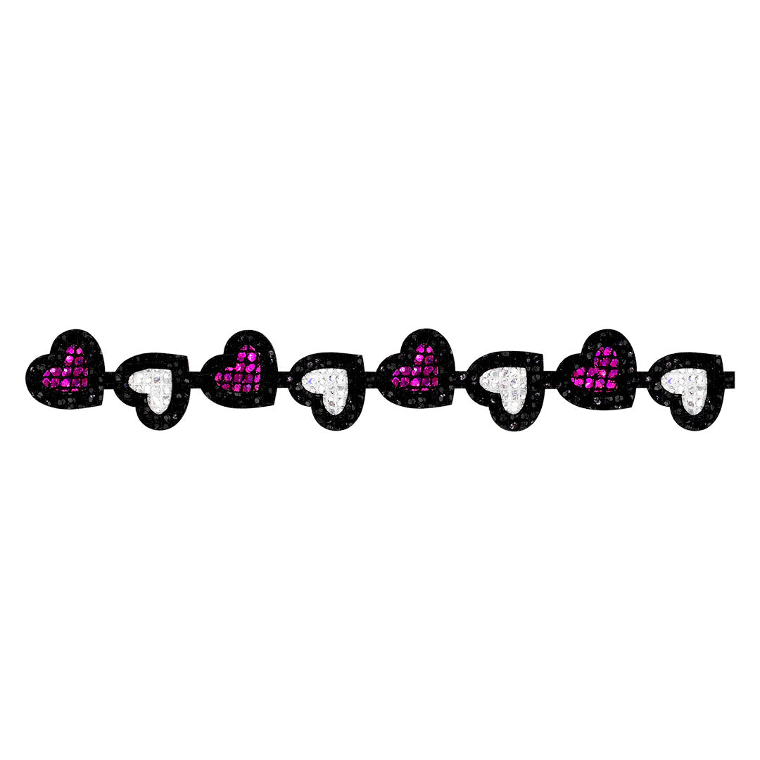 Cinta Corazones Púrpura Plateada Microlentejuelas BY DELUXE Chile