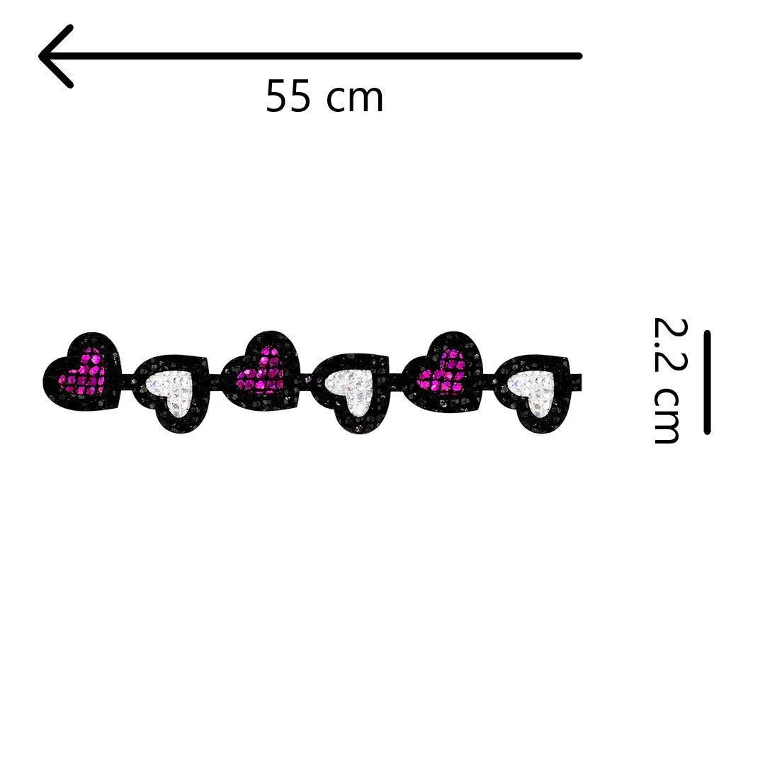 Cinta Corazones Púrpura Plateada Microlentejuelas BY DELUXE Chile
