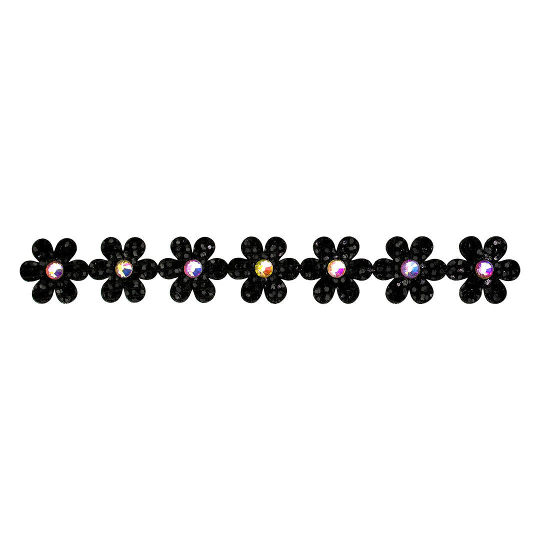 Cinta Flores Negras Strass Microlentejuelas BY DELUXE Chile
