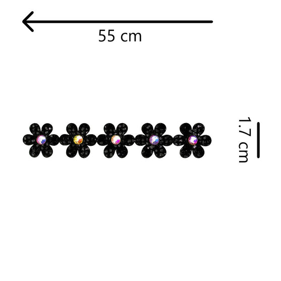 Cinta Flores Negras Strass Microlentejuelas BY DELUXE Chile