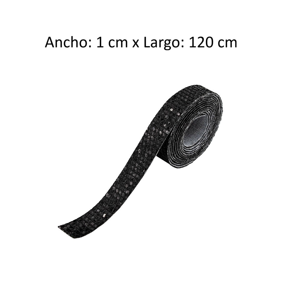 Decoración Cinta Negra Microlentejuelas