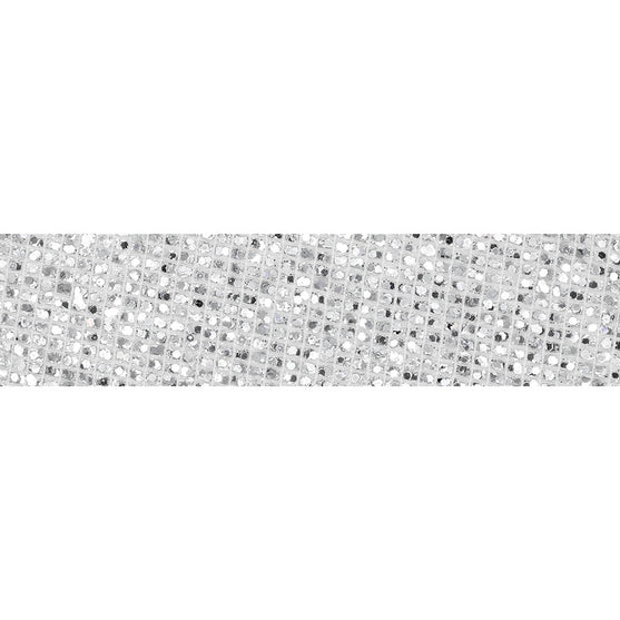 Decoración Cinta Plateada Ancha Microlentejuelas