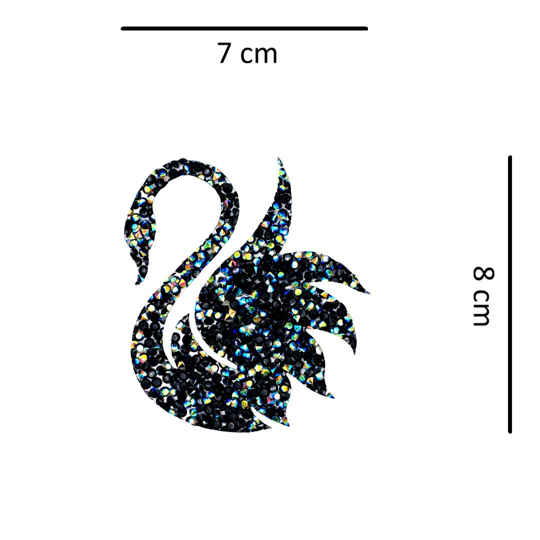 Decoración Cisne Negro Tornasol Cristales