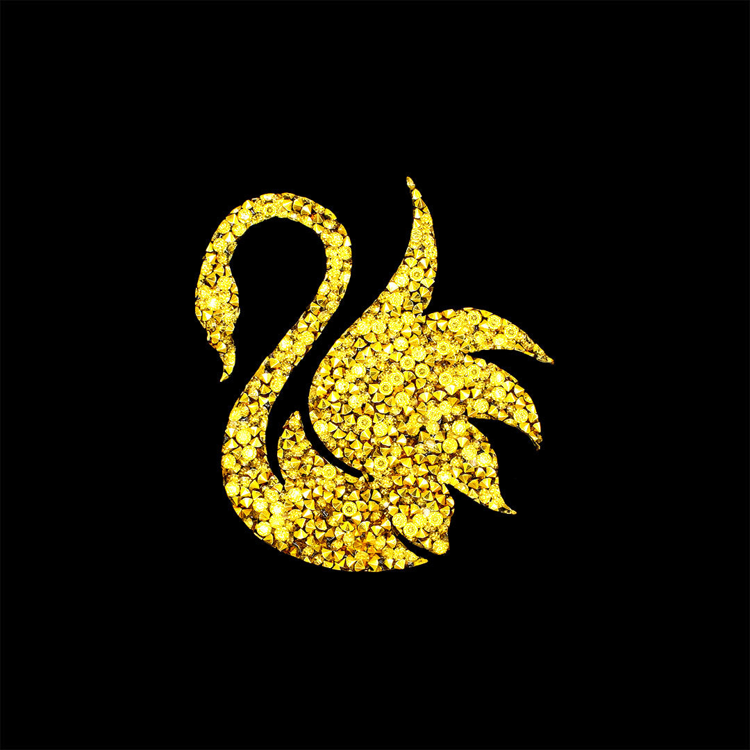 Decoración Cisne Dorado Cristales
