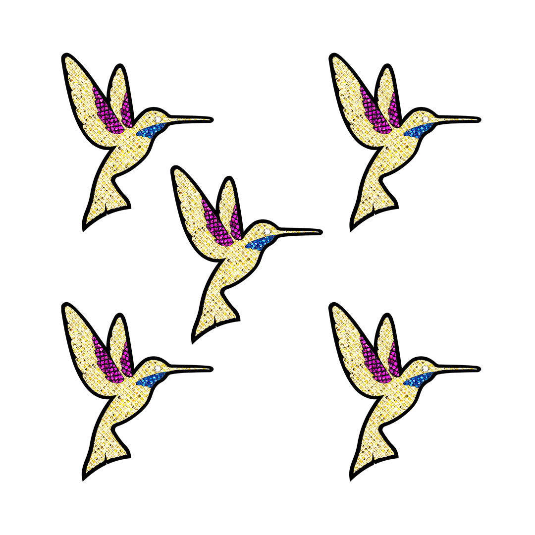 5 Unidades Parche Colibrí Dorado Microlentejuelas BY DELUXE Chile