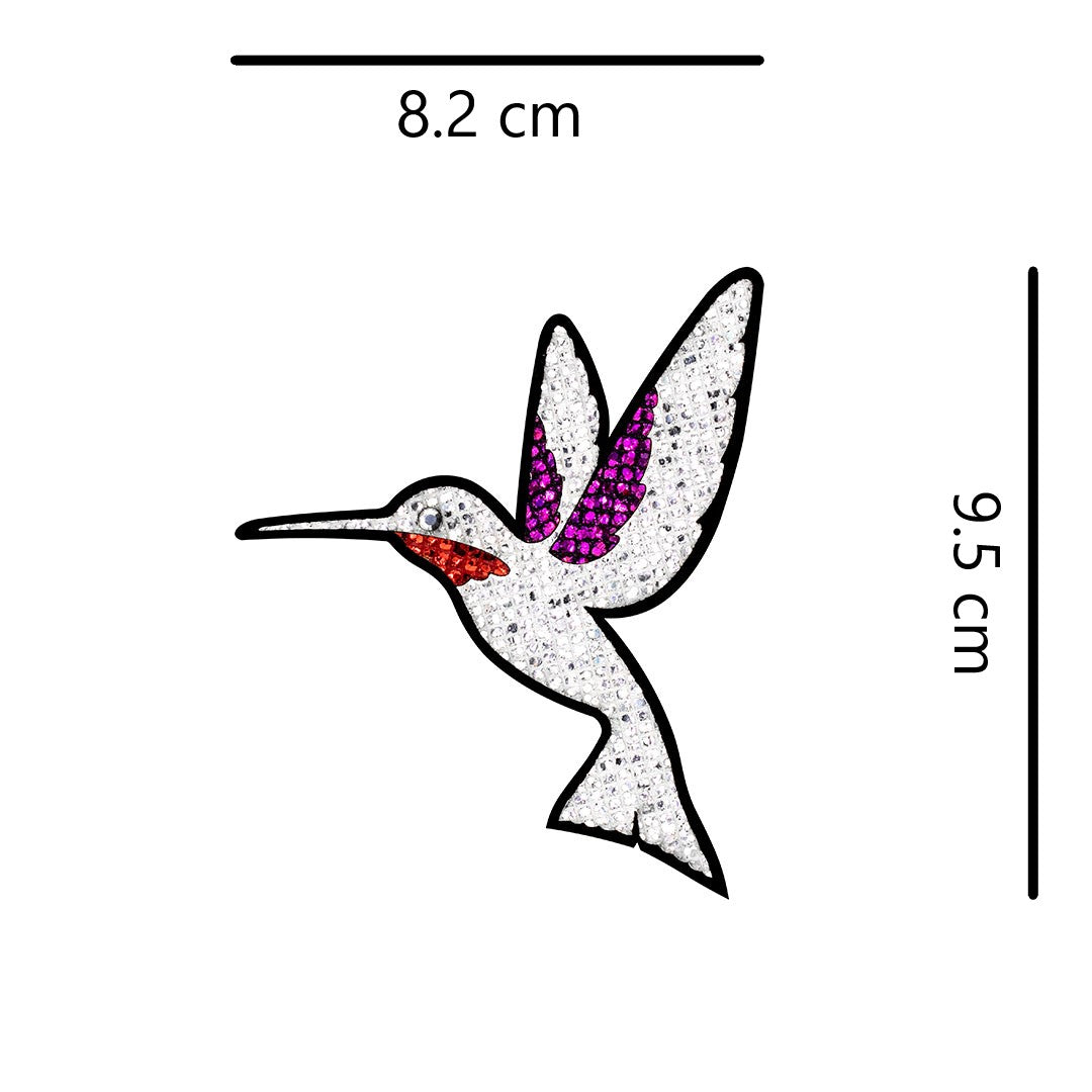 5 Unidades Parche Colibrí Plateado Microlentejuelas BY DELUXE Chile
