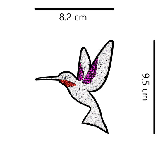 5 Unidades Parche Colibrí Plateado Microlentejuelas BY DELUXE Chile