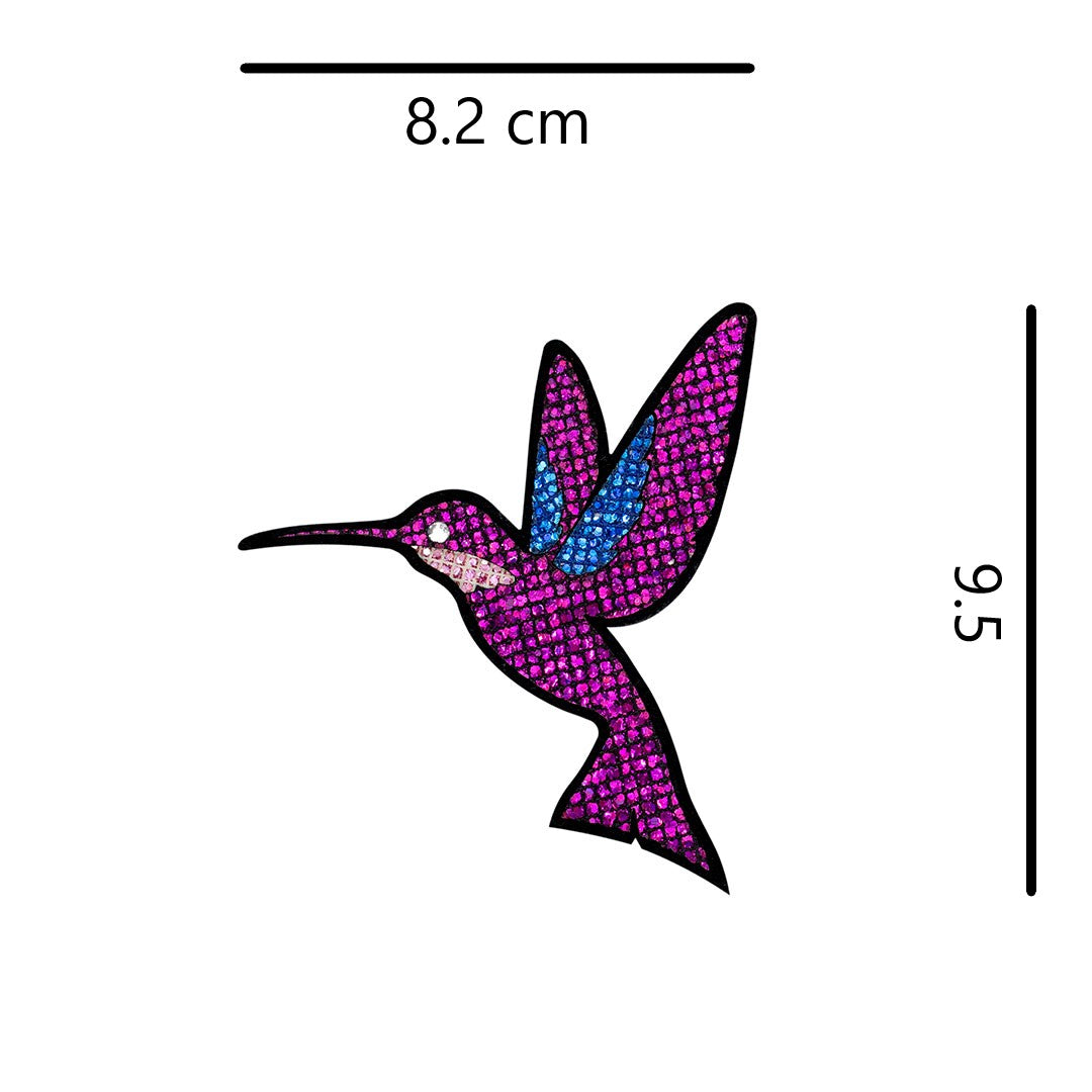 5 Unidades Parche Colibrí Púrpura Microlentejuelas BY DELUXE Chile
