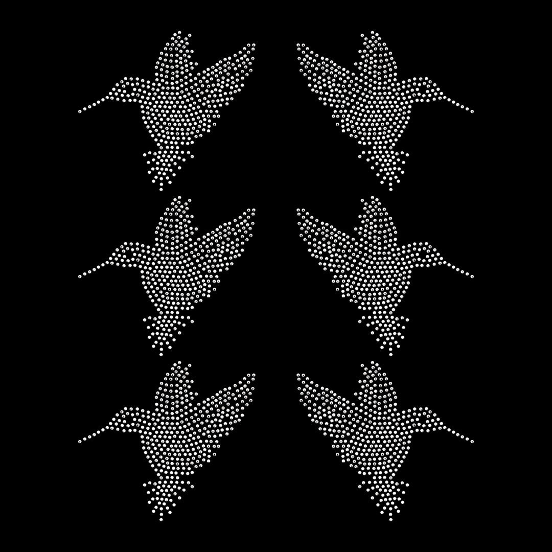 Plantilla 6 Unidades Aplique Colibrí Strass