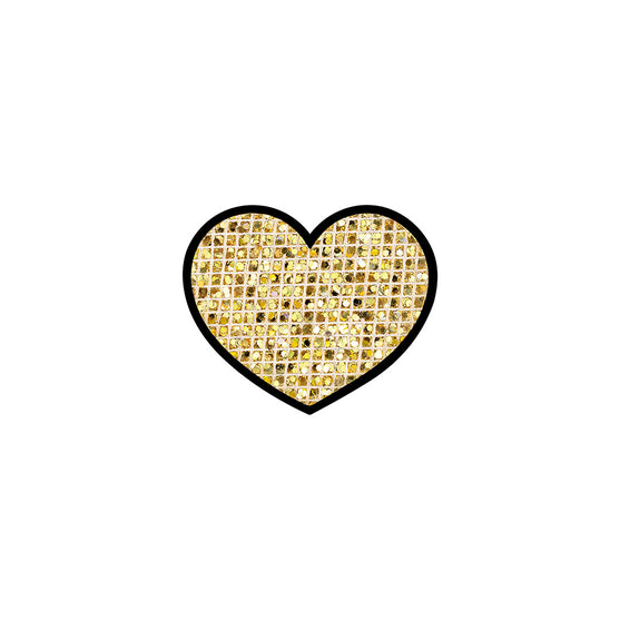 10 Unidades Parche Corazón Dorado Microlentejuelas BY DELUXE Chile