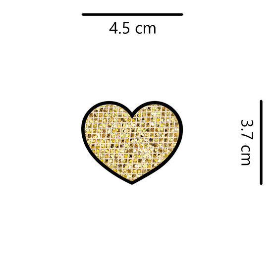 10 Unidades Parche Corazón Dorado Microlentejuelas BY DELUXE Chile