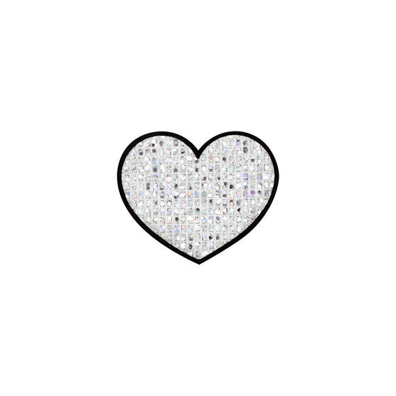 10 Unidades Parche Corazón Plateado Microlentejuelas BY DELUXE Chile