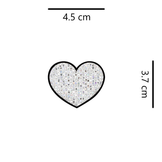 10 Unidades Parche Corazón Plateado Microlentejuelas BY DELUXE Chile
