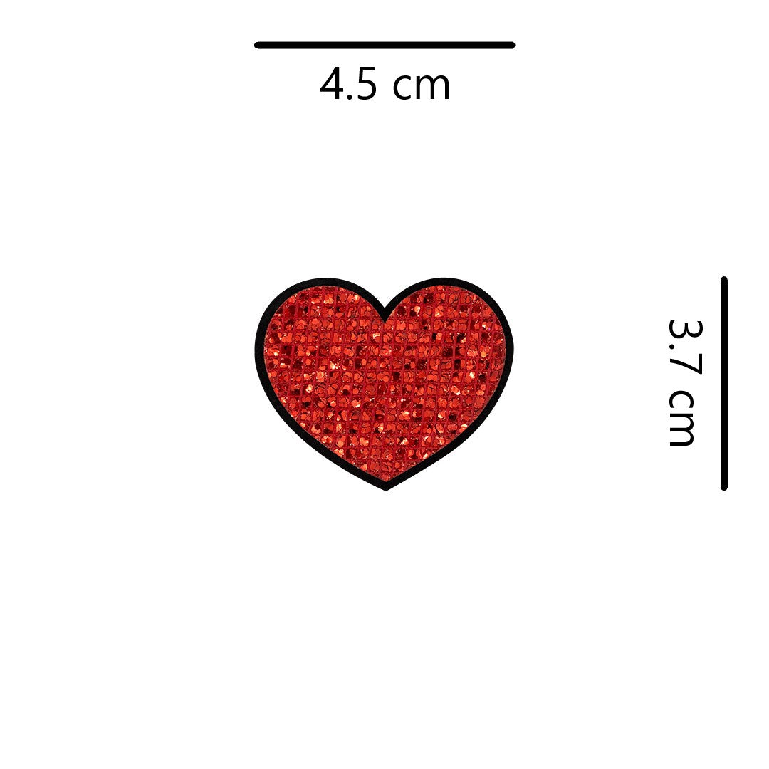 10 Unidades Parche Corazón Rojo Microlentejuelas BY DELUXE Chile